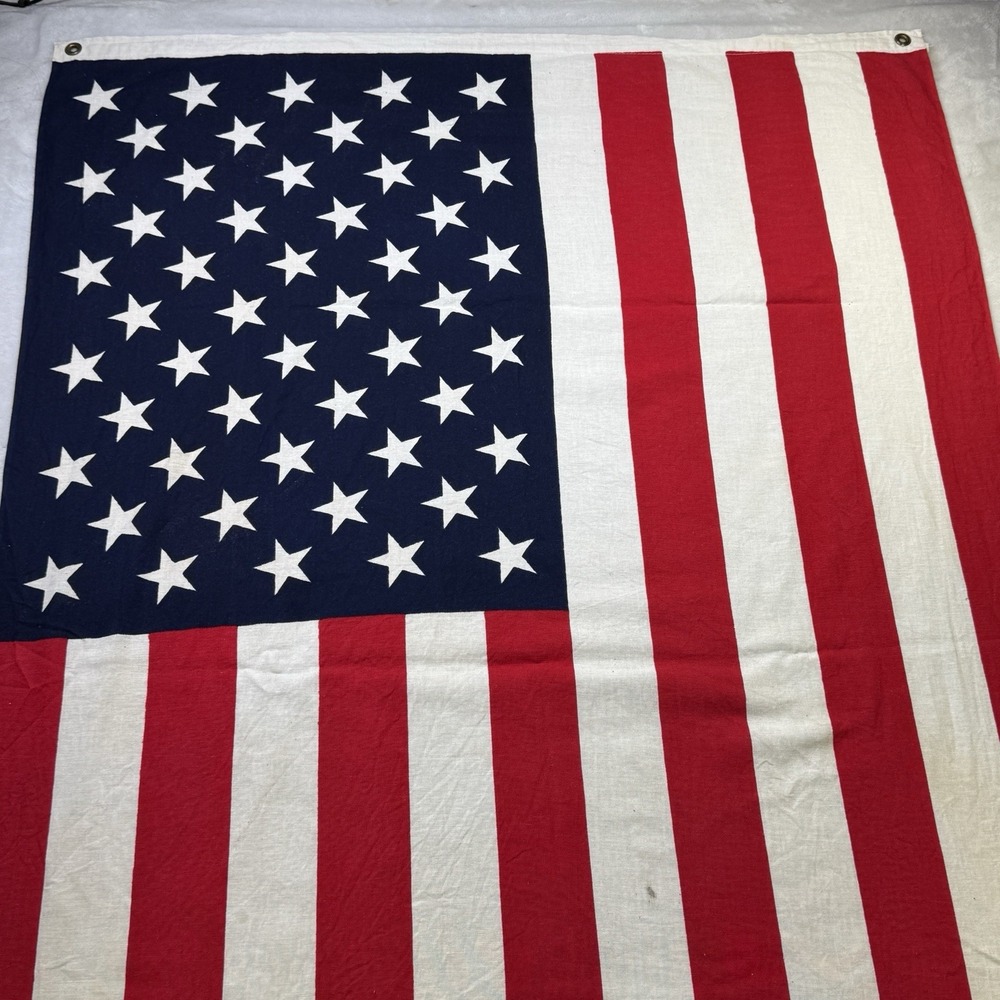 Vintage Annin 50 Star American Flag 54x36 100% Cotton USA Made Grommets